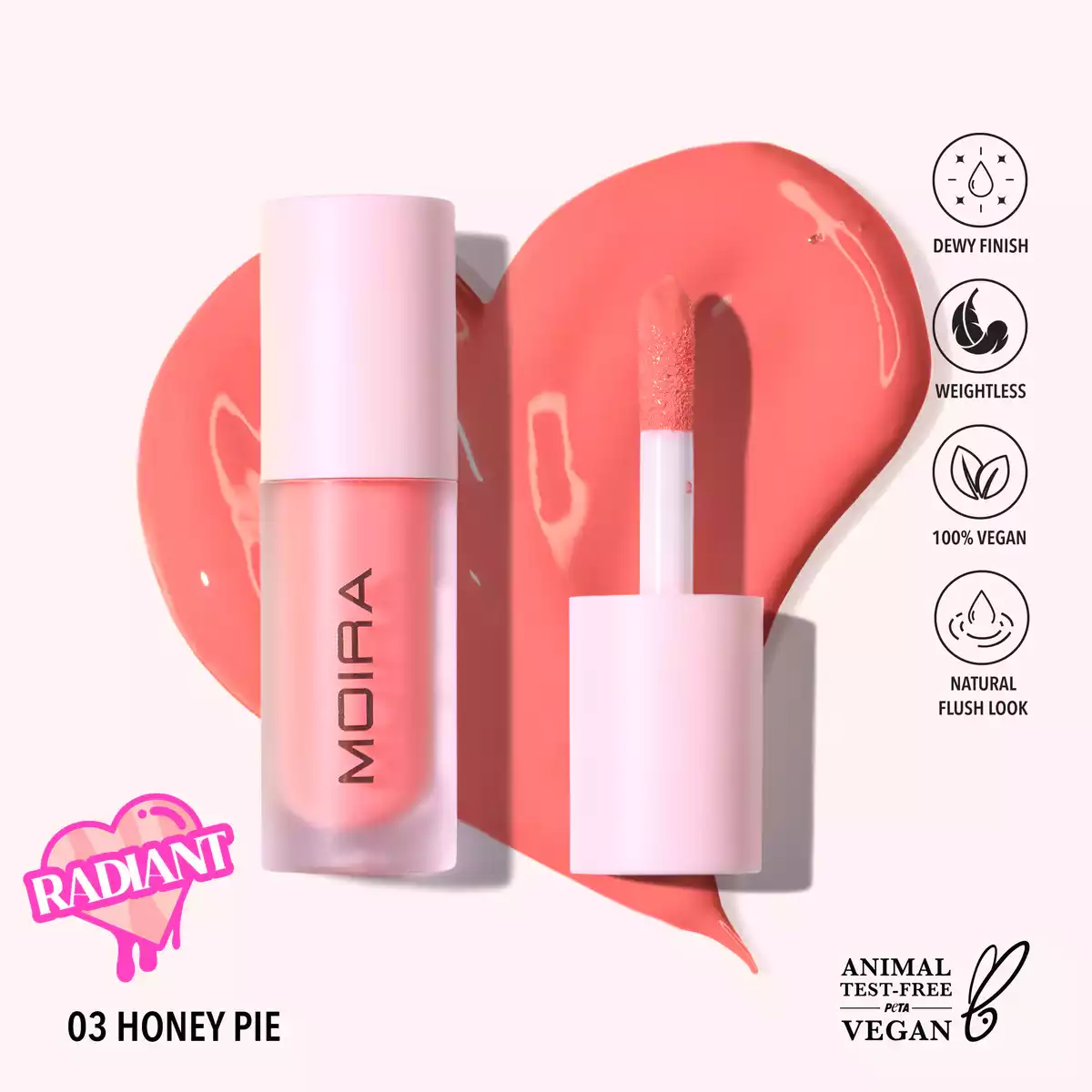 Moira Love Steady Liquid Blush (003, Honey Pie)