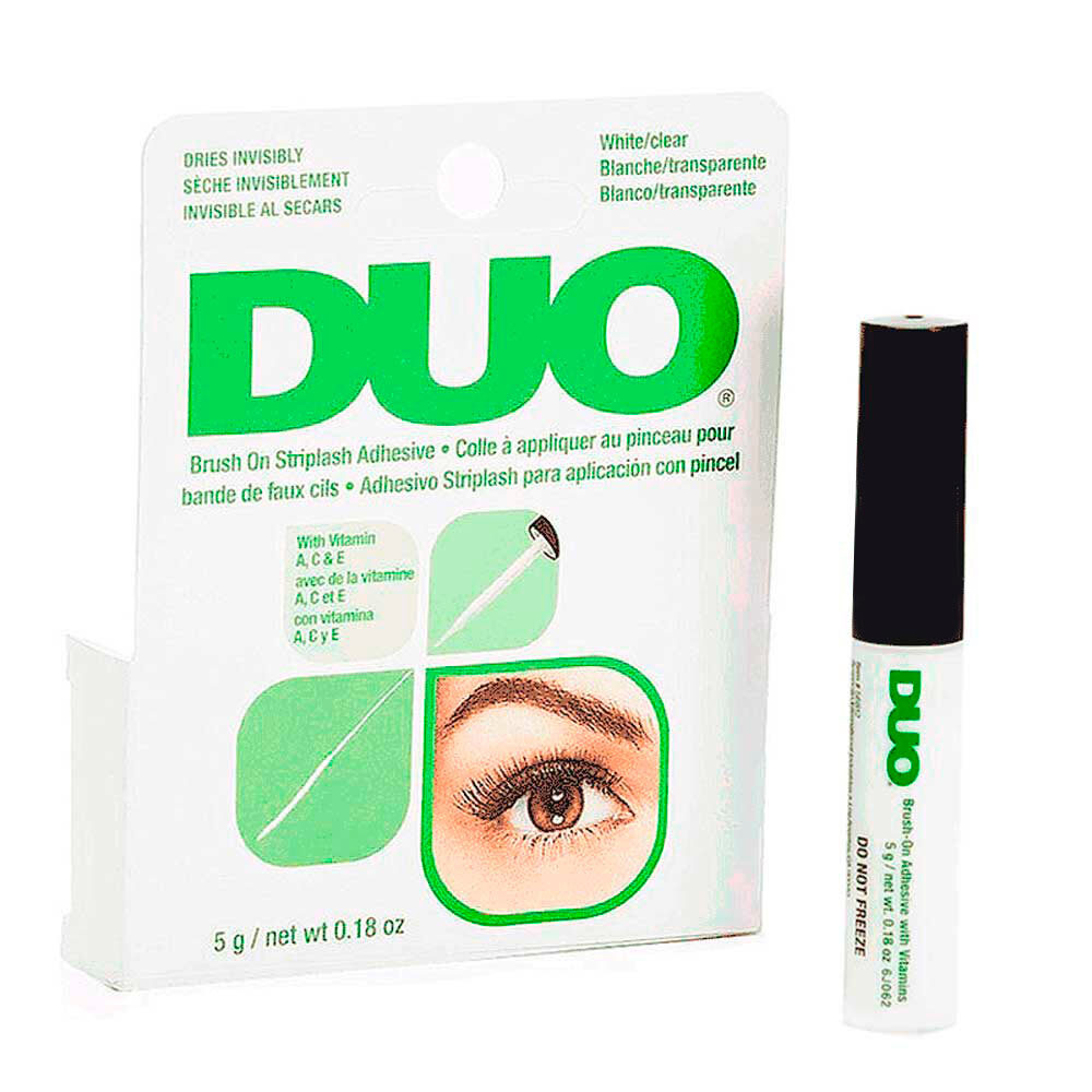 Pegante de pestañas duo white clear green