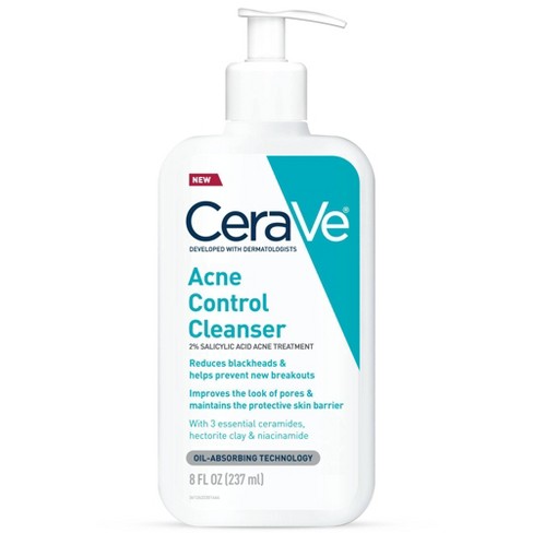 CERAVE Acne Control Face Cleanser, 2% Salicylic Acid Acne Treatment 235 mL