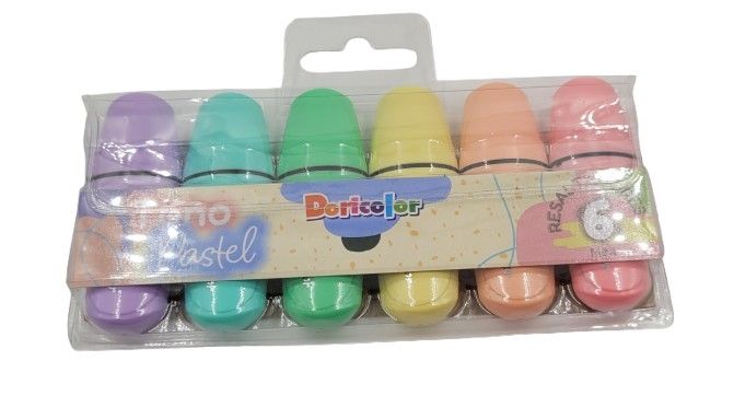 Resaltador doricolor x6 pastel