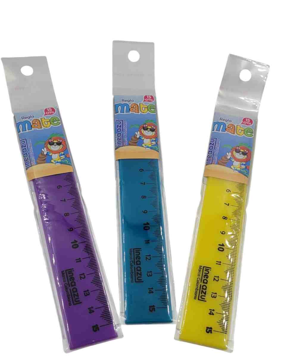 Regla 15 cm mate