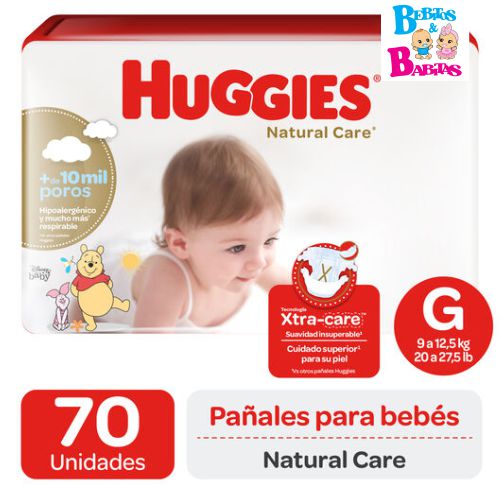 PAÑAL HUGGIES NAT 2/M x70 unds