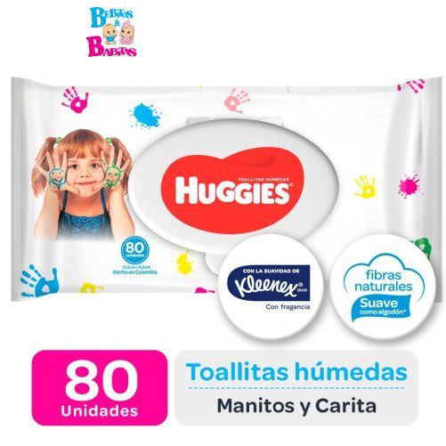 TOALLITAS HUGGIES MANITOS Y CARITA x80 unds