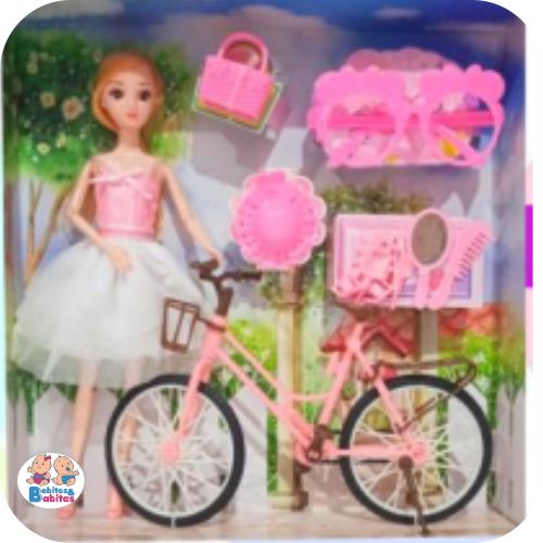 Muñeca cheap con bicicleta