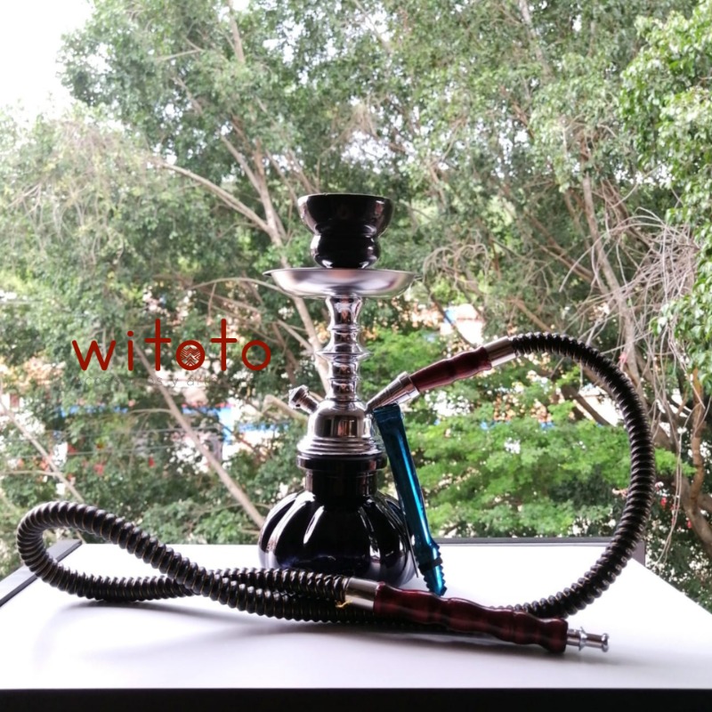 NARGUILA GRANDE DE 1 MANGUERA SHISHA NEGRA