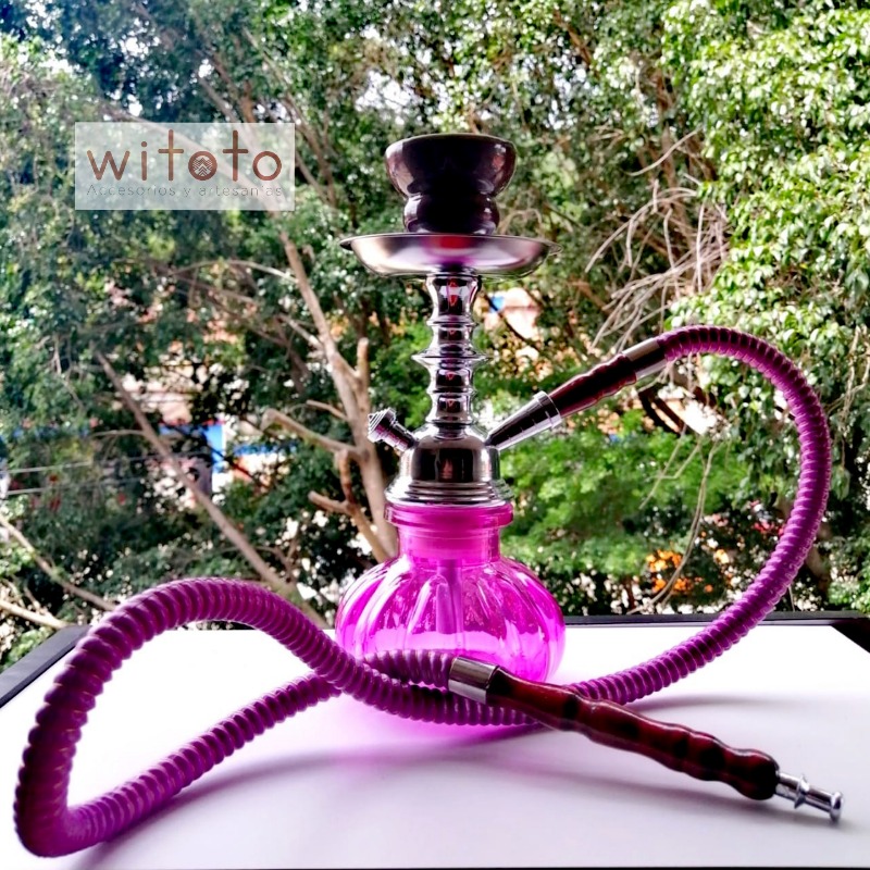 NARGUILA GRANDE DE 1 MANGUERA SHISHA MORADA