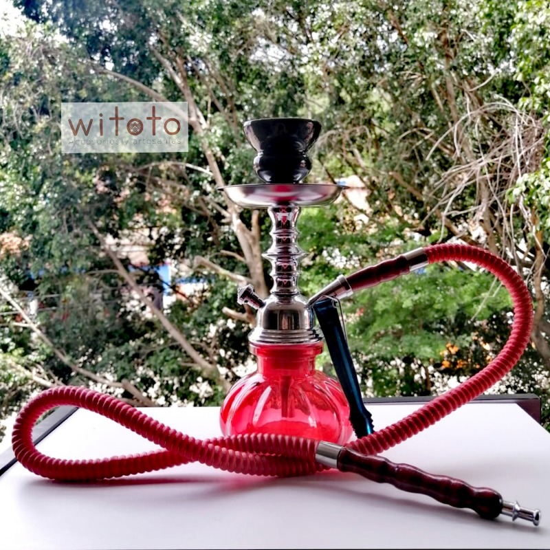 NARGUILA GRANDE DE 1 MANGUERA SHISHA ROJA