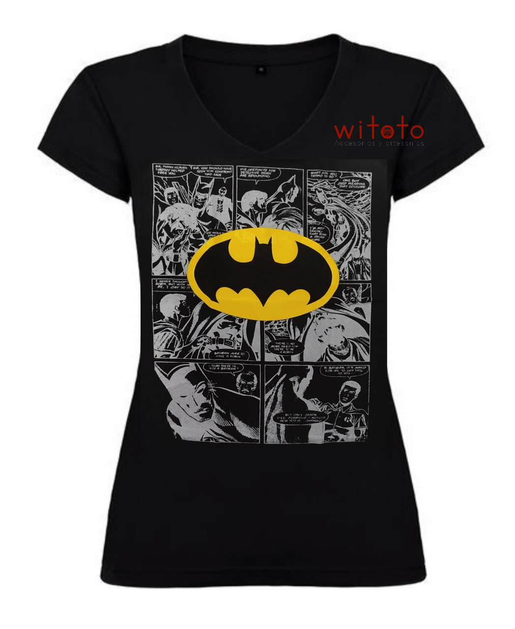 CAMISETA DAMA COMIC BATMAN NEGRA