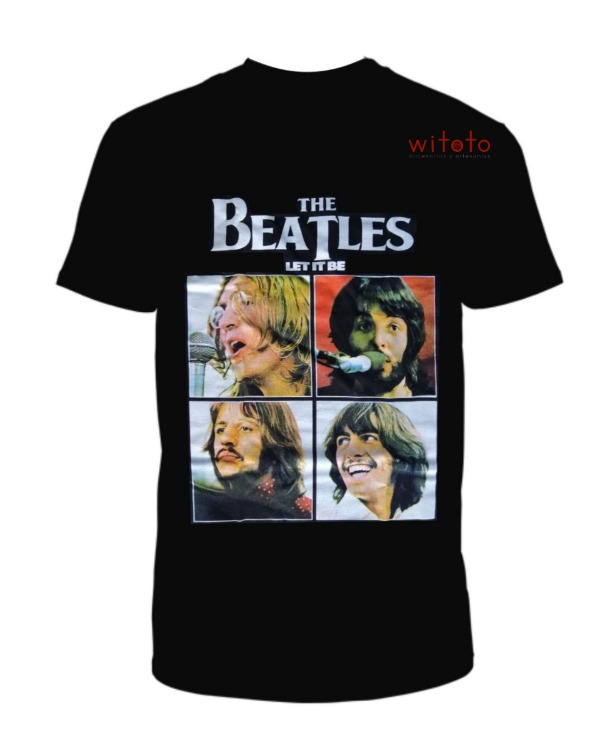 CAMISETA HOMBRE THE BEATLES NEGRA