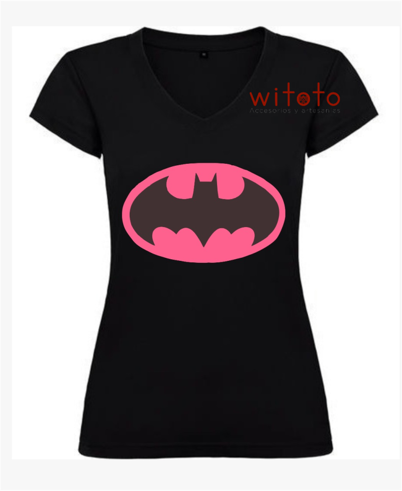 CAMISETA DAMA BATMAN FUCSIA