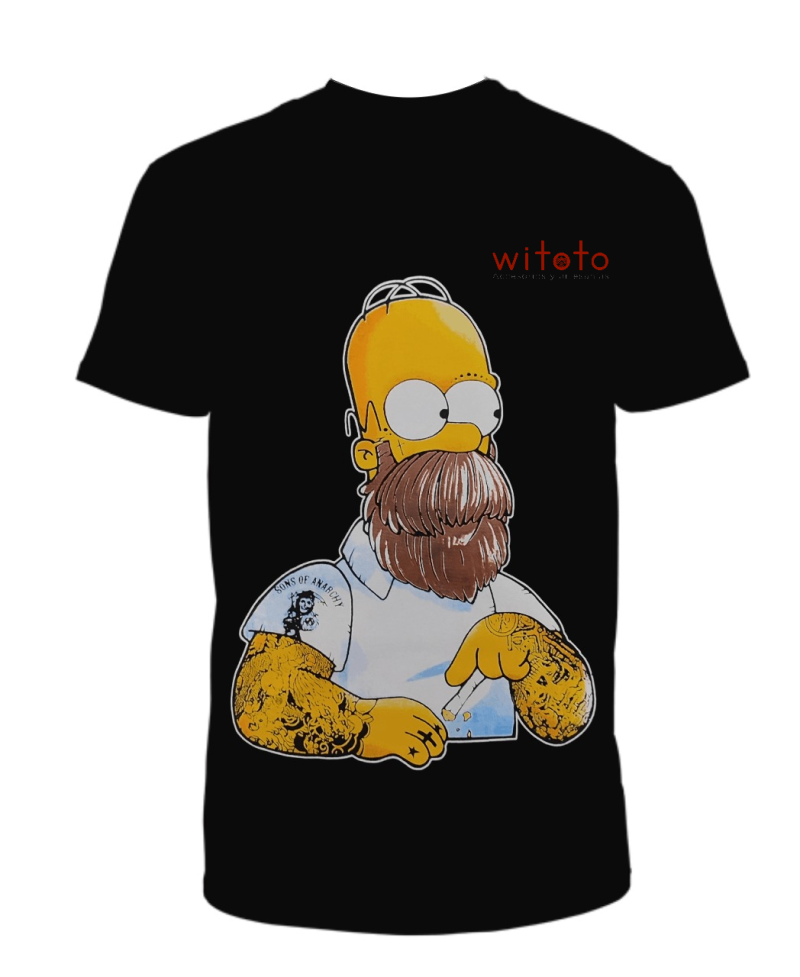 CAMISETA HOMBRE HOMERO ROCK NEGRA 2