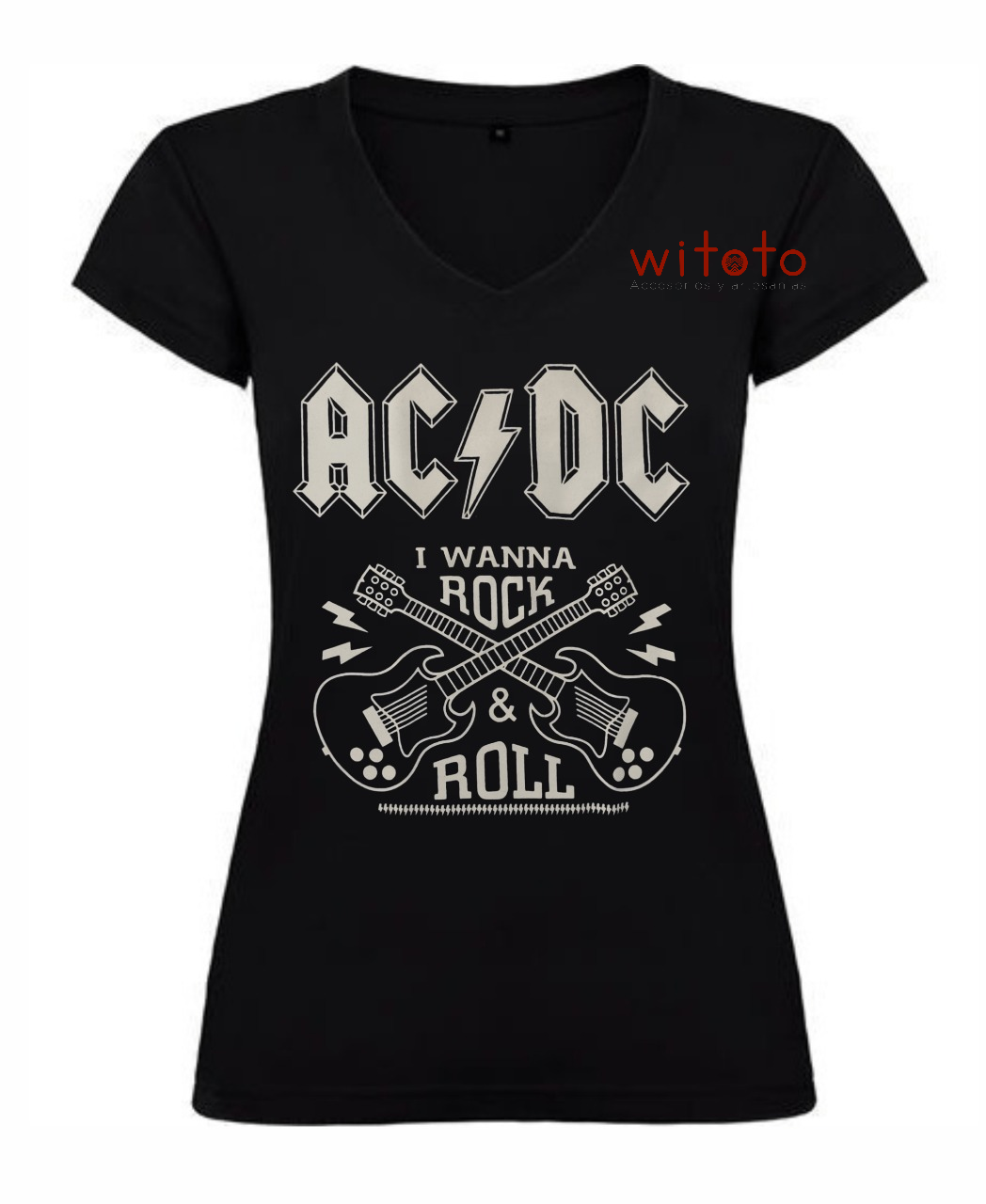 CAMISETA DAMA ACDC I WANNA ROCK