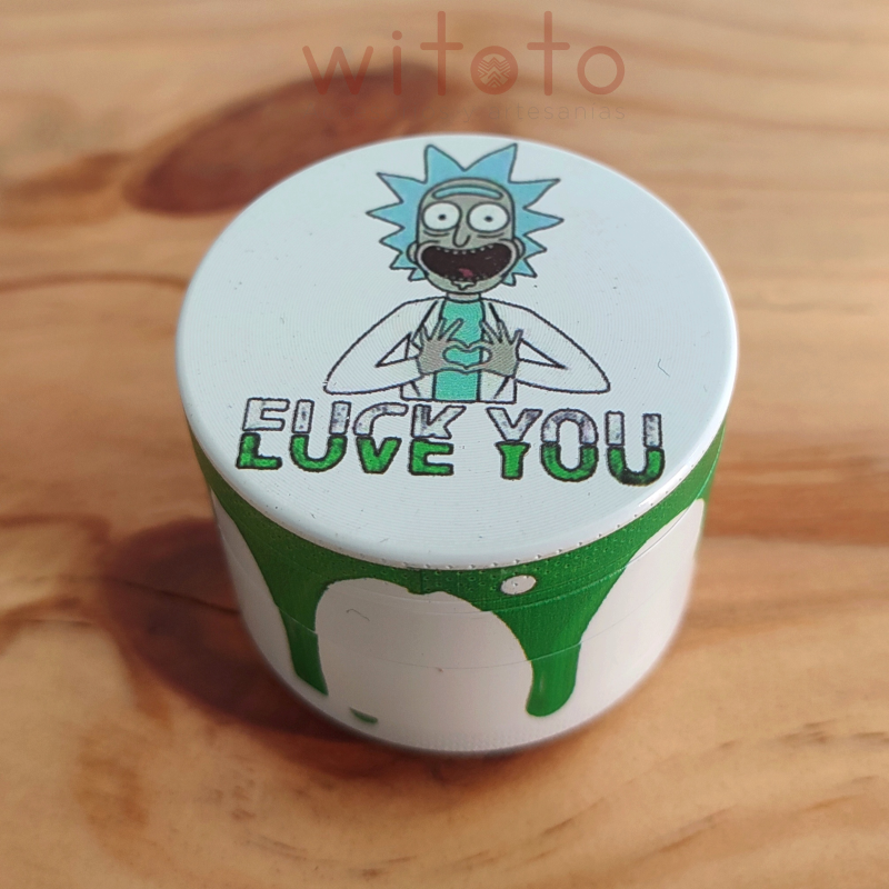 GRINDER METAL 4 PISOS BLANCO RICK AND MORTY