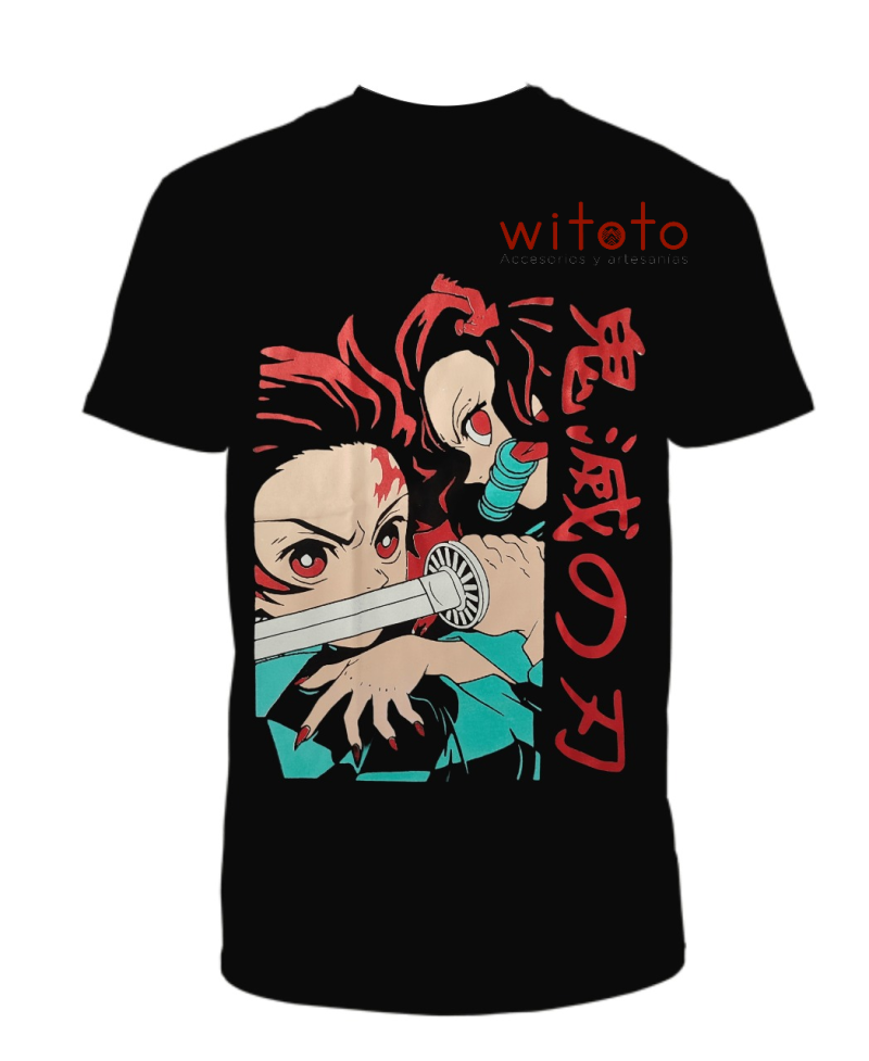 CAMISETA HOMBRE KIMETSU NEGRA