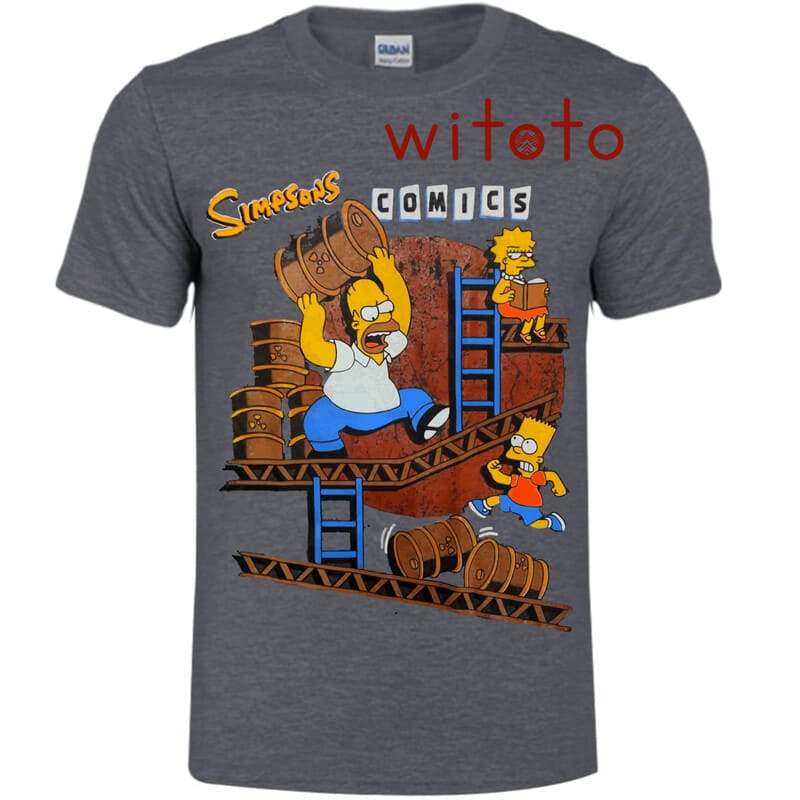 CAMISETA HOMBRE COMIC SIMPSON GRIS OSCURA