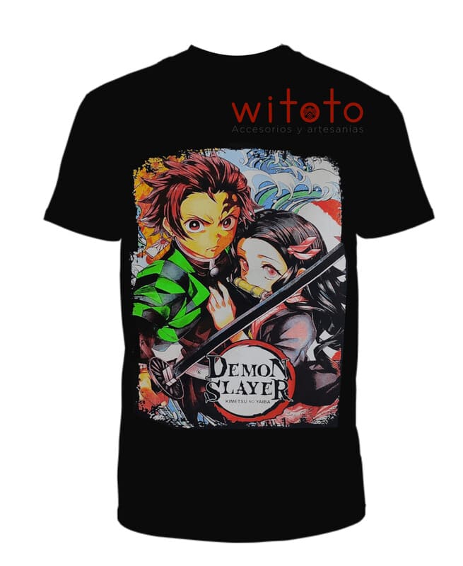 CAMISETA HOMBRE DEMON SLAYER NEGRA