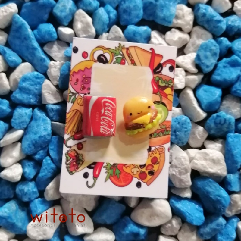 ARETES FRIOS HAMBURGUESA Y COCA