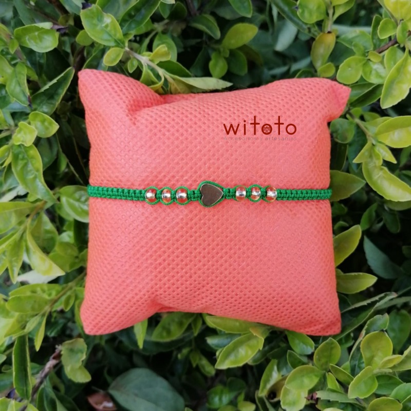 PULSERA CORAZON VERDE