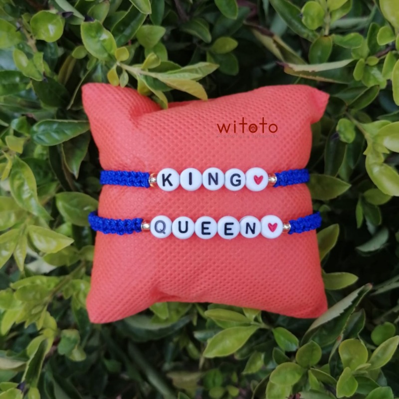 PULSERAS PARA PAREJA KING Y QUEEN AZUL