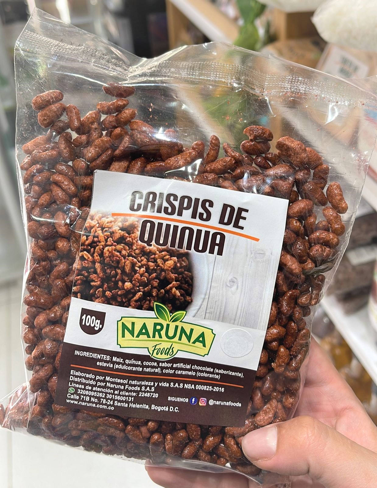 CRISPI DE QUINOA CHOCOLATE X 250 GR - NARUNA