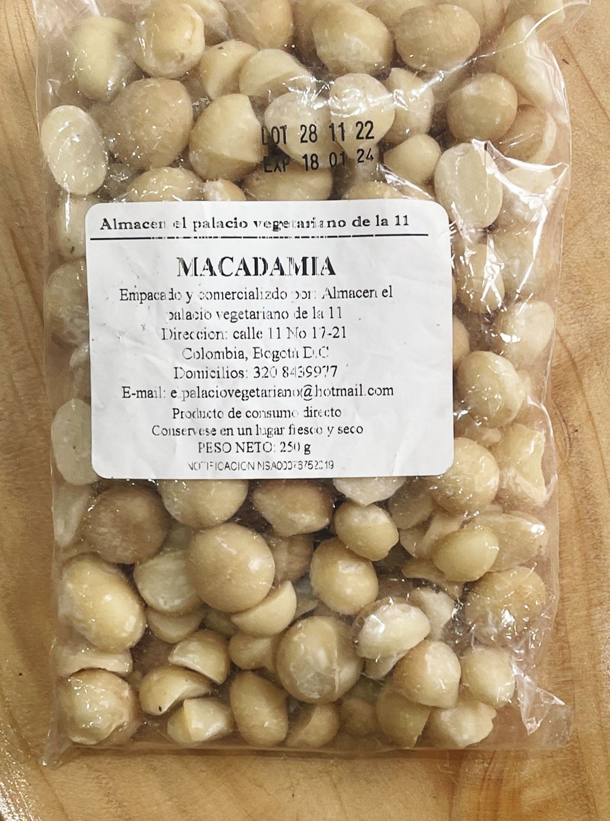 MACADAMIA EN MITADES X 250GR - EL PALACIO VEG 