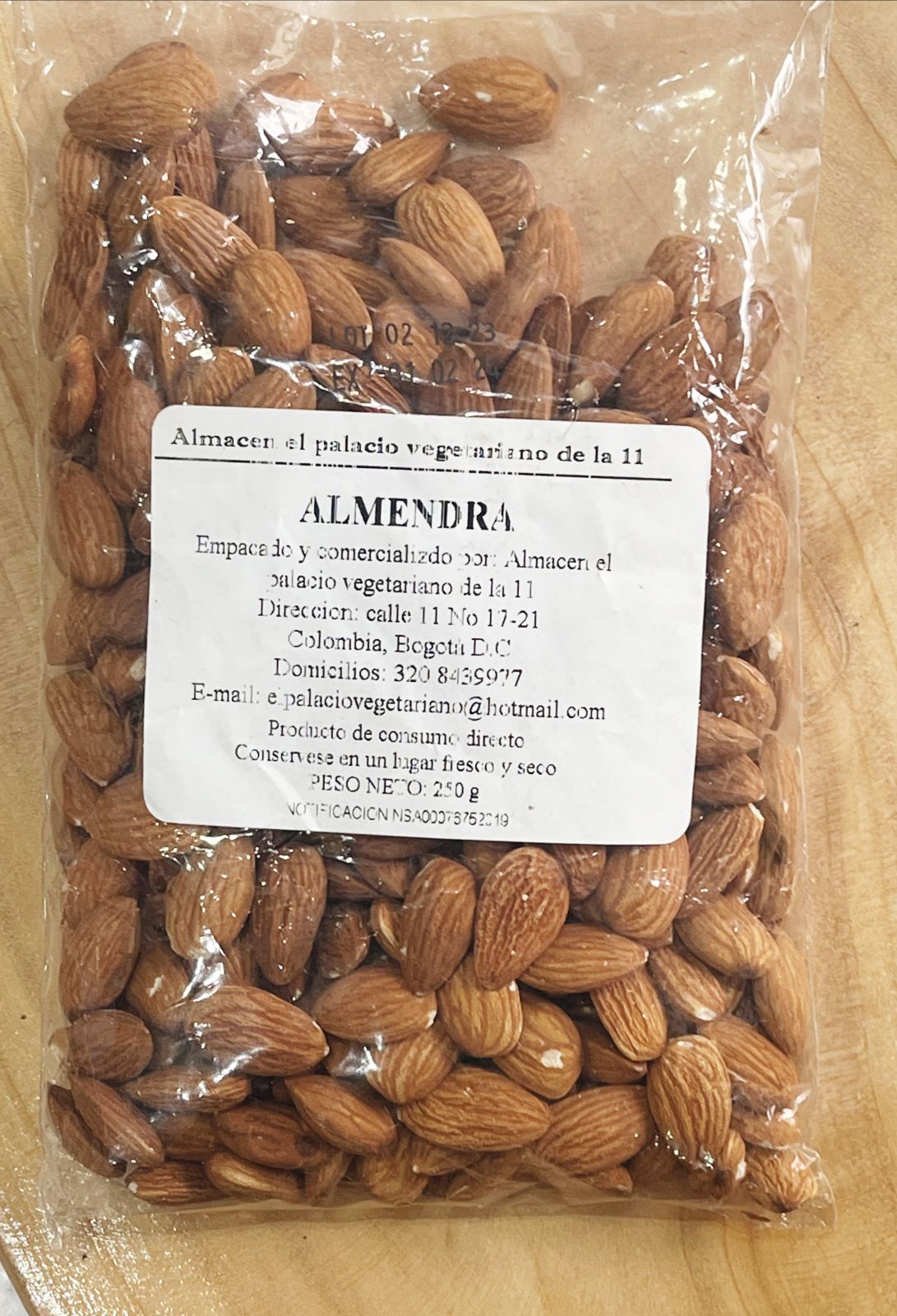 ALMENDRA ENTERA X500G - EL PALACIO VEG.