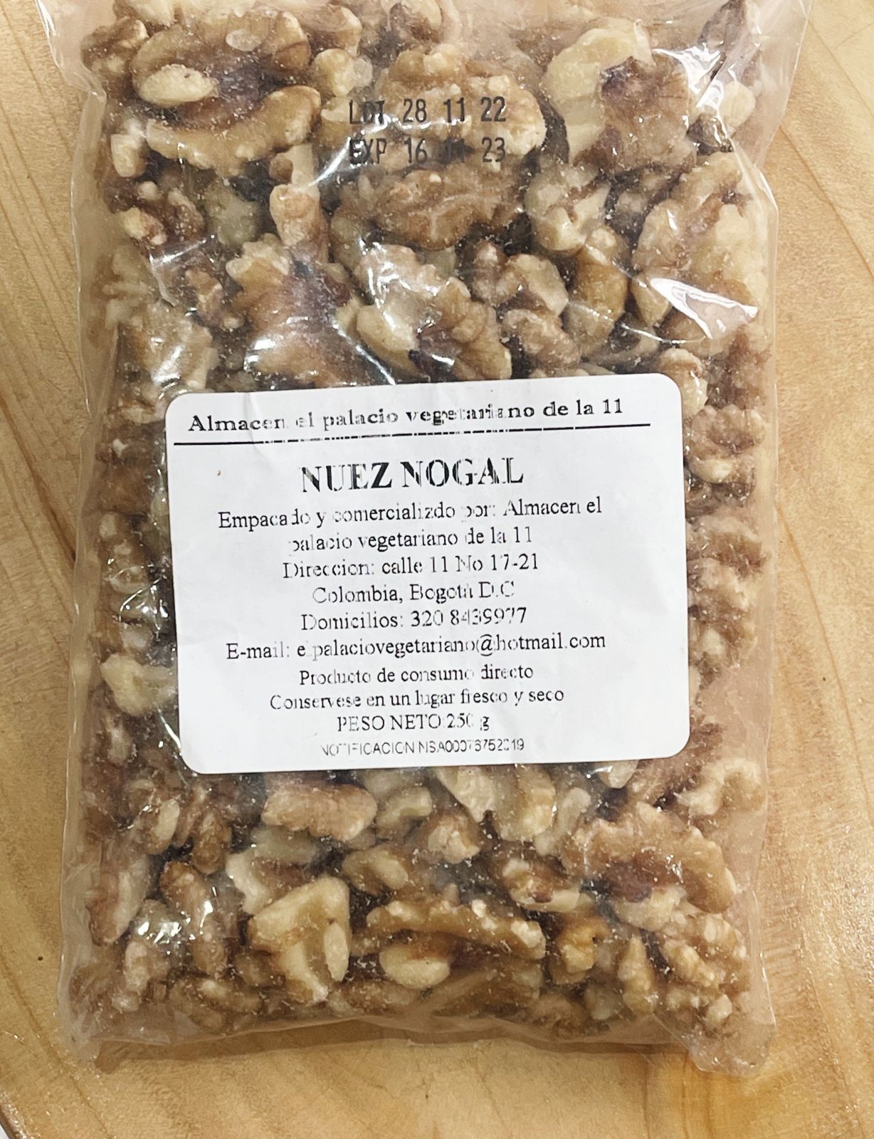 NUEZ DEL NOGAL X250G - EL PALACIO VEG 