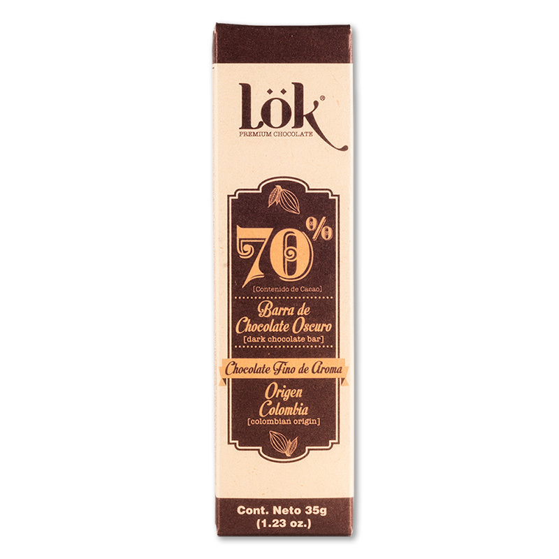 CHOCOLATINA 70% CACAO X35G- LöK