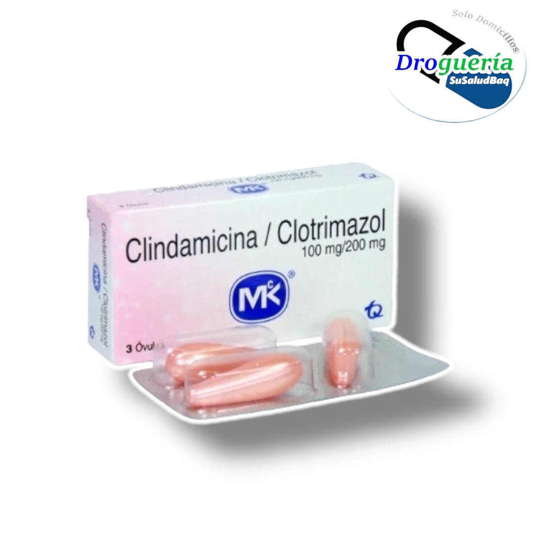 CLINDAMICINA / CLOTRIMAZOL 100 mg/200 mg X 3 OVULOS MK