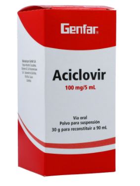 ACICLOVIR 100 mg SUSPENSIÓN X 90 ml (GENFAR)