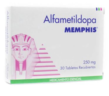 ALFAMETILDOPA 250 mg CAJA  X 30 TABLETAS MEMPHIS