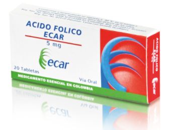 ACIDO FOLICO 5 mg X 20 TABLETAS (ECAR)