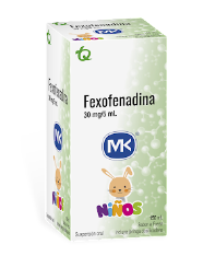 FEXOFENADINA 30 mg SUSPENSIÓN X 150 ml SABOR A FRESA MK