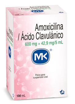 AMOXICILINA 600 mg + ÁCIDO CLAVULÁNICO 42,9 mg SUSPENSIÓN X 100 ml MK
