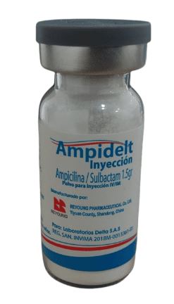 AMPICILINA SULBACTAM 1.5 gr POLVO PARA INYECCIÓN IV/IM AMPIDELT