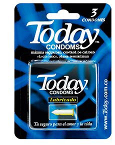 CONDONES TODAY LUBRICADO EMPAQUE X 3 UNIDADES