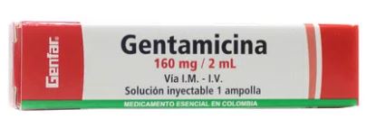 GENTAMICINA 160 mg  AMP X 2 ML (GENFAR)