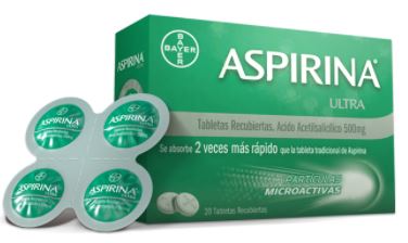 ASPIRINA ULTRA 500 mg X 4 TABLETAS