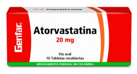 ATORVASTATINA 20 mg X 10 TABLETAS GENFAR