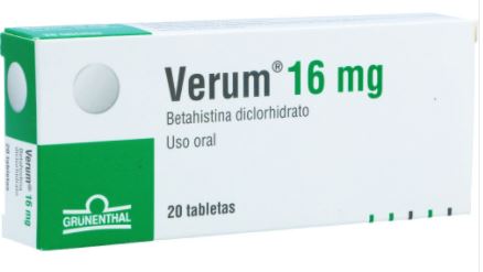 VERUM 16 mg  X 20 TABLETAS