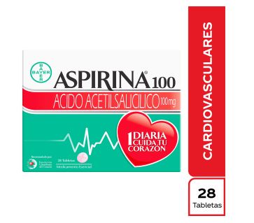 ASPIRINA 100 mg CAJA X 28 TABLETAS