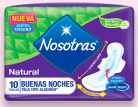 TOALLAS NOSOTRAS BUENAS NOCHES X 10 UND + 2 PROTECTORES