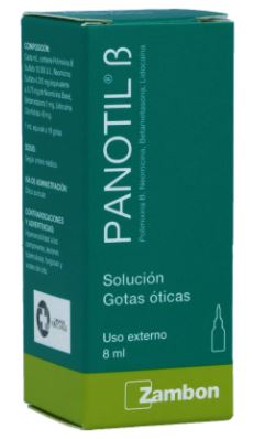 PANOTIL B GOTAS SOLUCIÓN GOTAS ÓTICAS  X 8ml