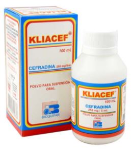 CEFRADINA 250 mg POLVO PARA SUSPENSIÓN X 100 ml KLIACEF