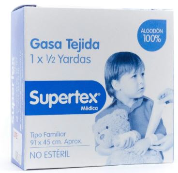 GASA TEJIDA NO ESTERIL 1 X 1/2 (SUPERTEX)