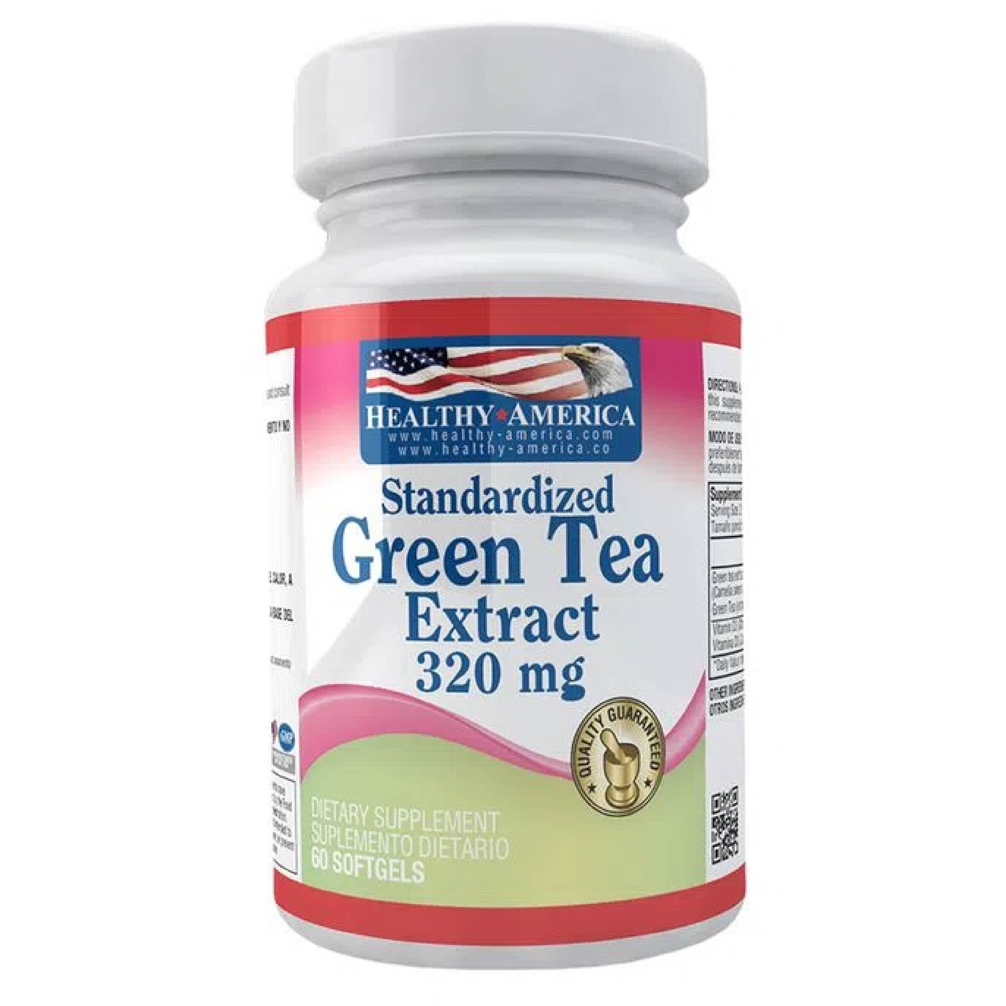 GREEN TEA EXTRACT 320MG 60 SOFTGELS - HEALTHY AMERICA