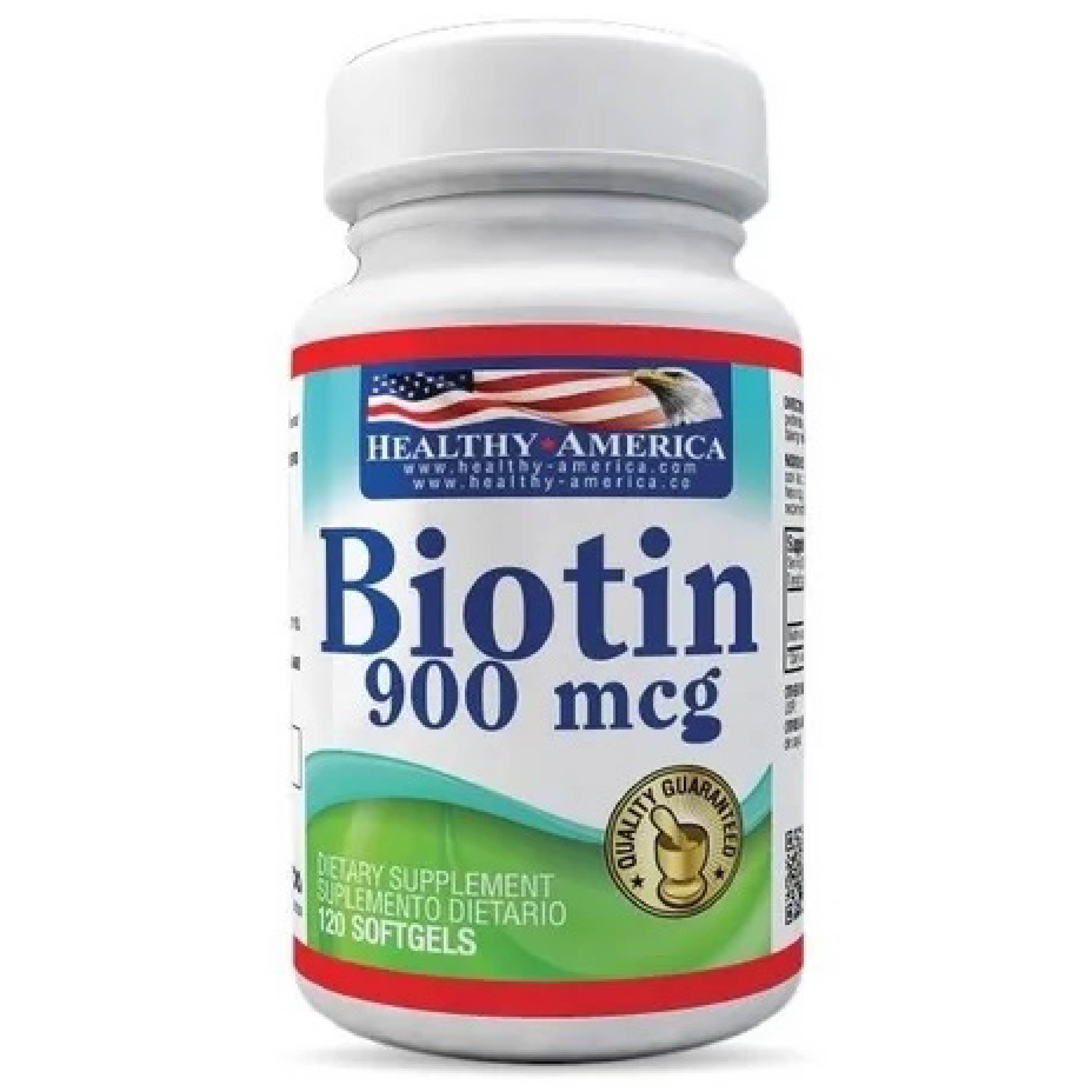 BIOTIN 900MCG 120 SOFTGELS - HEALTHY AMERICA