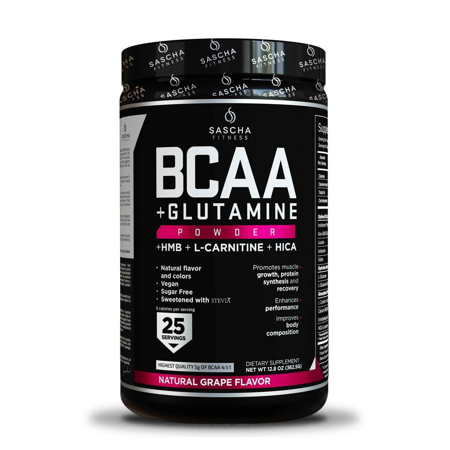 BCAA + GLUTAMINE 25 SERVICIOS UVA SASCHA FITNESS