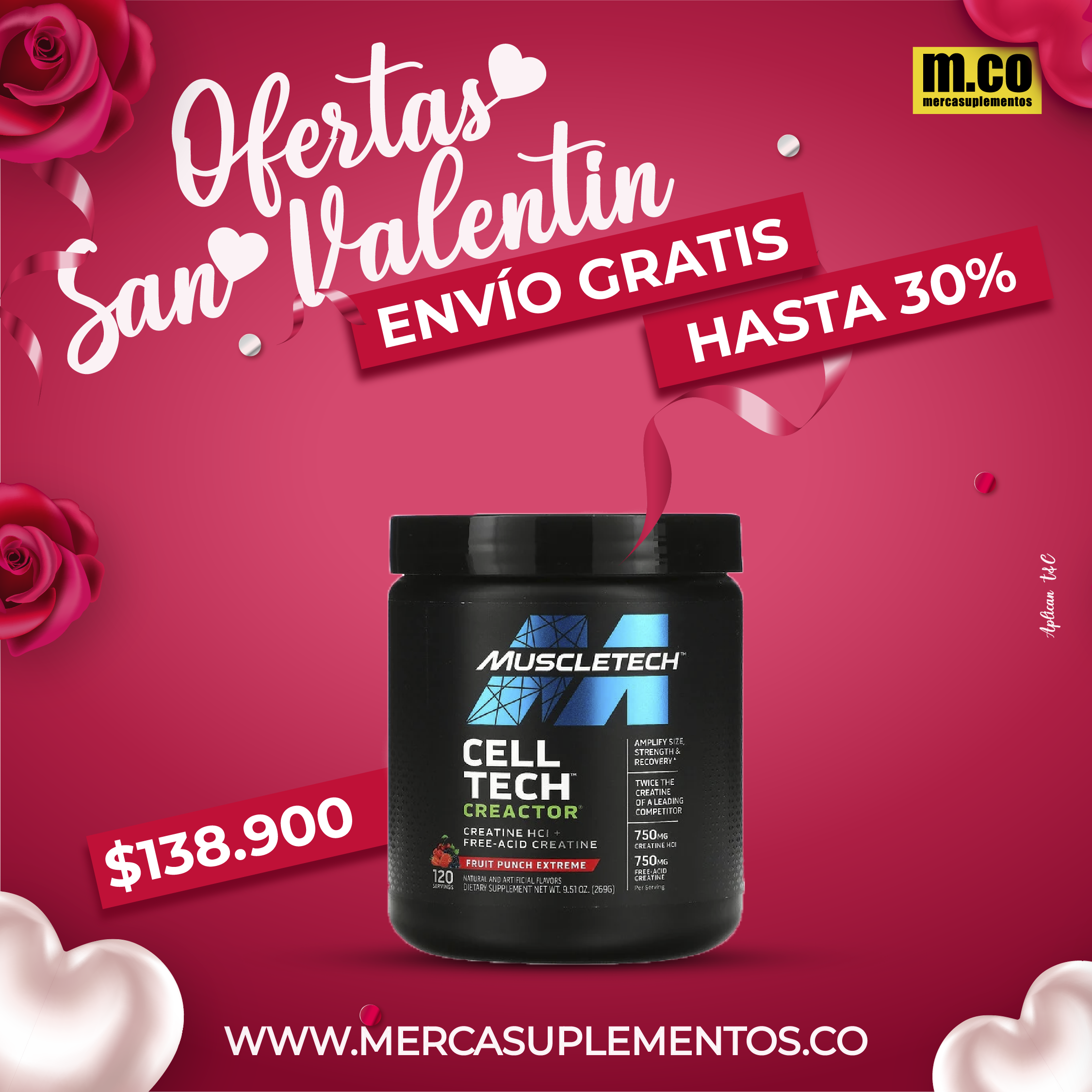 CREACTOR 120 SERVICIOS SIN SABOR – MUSCLETECH