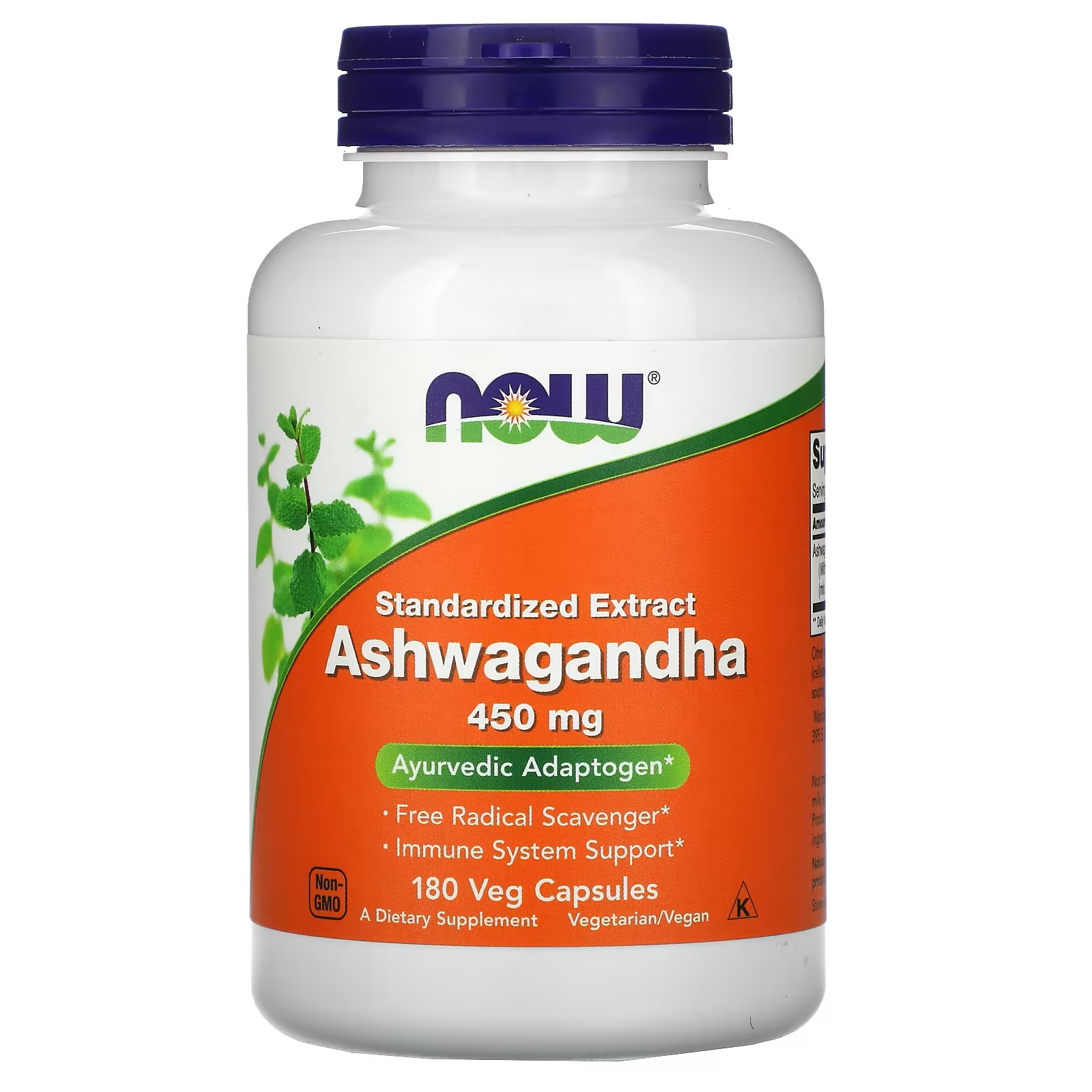 ASHWAGANDHA 450 mg 180 CAPSULAS - NOW SPORTS